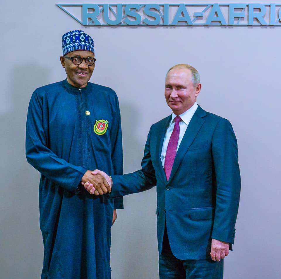 President Buhari had a Bilateral meeting with Putin led Russian team in Sochi – Russia