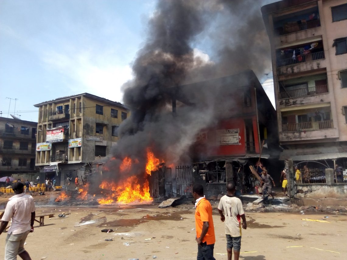 Onitsha Tanker Explosion: Inferno kills mother, child, razes buildings