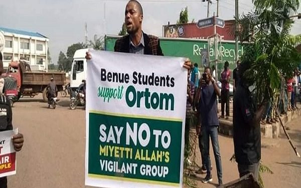 BREAKING: Benue Students Protest Herders’ killings, Say No to Miyetti Allah Vigilante
