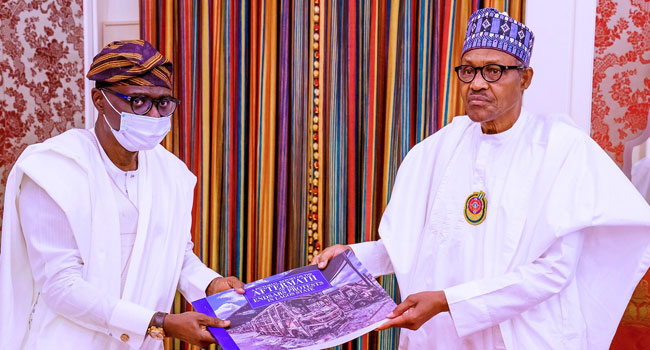 Sanwo-Olu Visits Buhari, Gives briefing On Destruction Of Properties