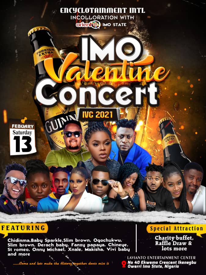 Chidinma, St. Romeo, Slim Brown, F2 To Light Up Owerri On Imo Valentine Concert