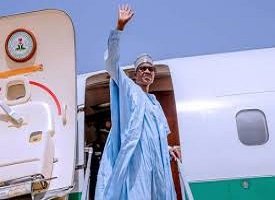 BREAKING: President Buhari Departs For London