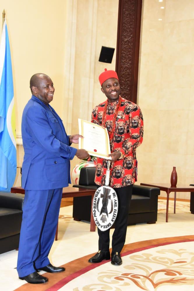 President Of Burundi Receives Elijah Onyeagba, Ambassador Of Nigeria To Burundi
