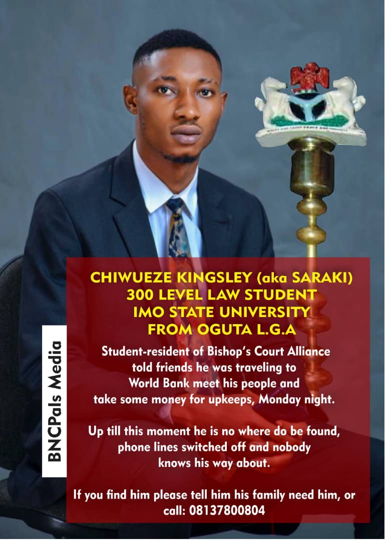 Law Student missing In Owerri