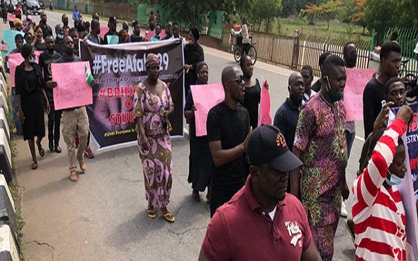 Parents of abducted Kaduna students protest at NASS