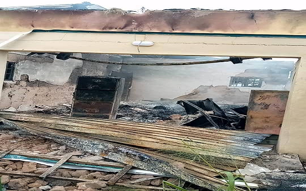 BREAKING: Again, Hoodlums Raze INEC Office In Abia