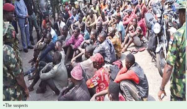 Soldiers Apprehends  73 Suspects Headed To Imo