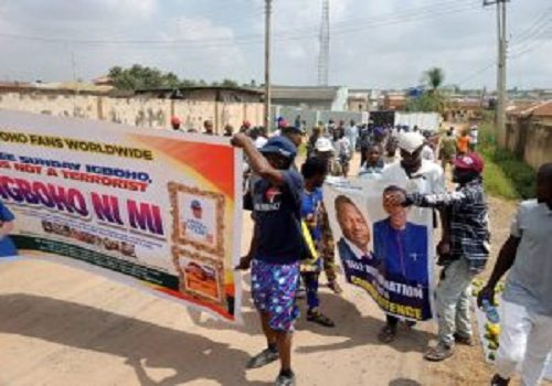 Igboho’s Supporters Protest In Ibadan, Call For His Unconditional Release