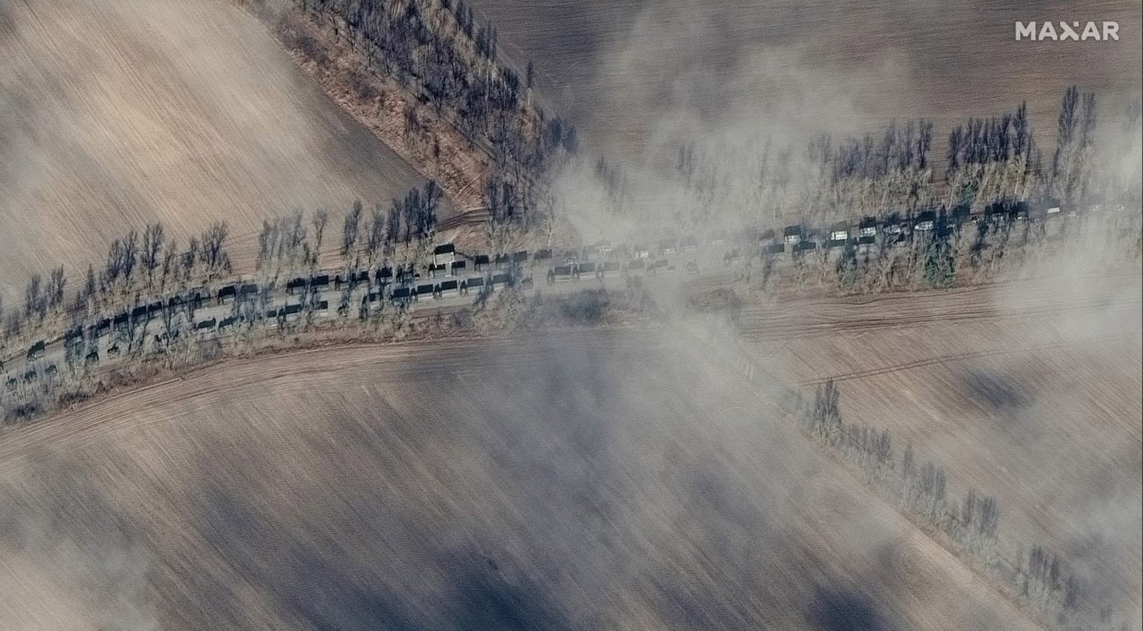 Satellite Images Captures More Than Three-Mile-Long Russian Military Column On Roadway To Kyiv