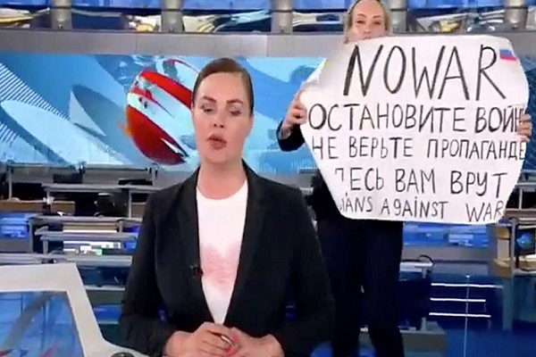 Russian Journalist, Ovsyannikova Detained For Interrupting Live Broadcast