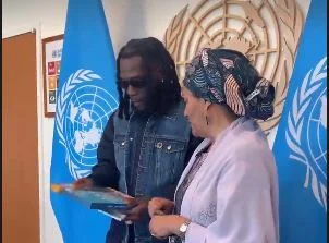 Burna Boy Pays Visit To UN Building Ahead Of New York Show