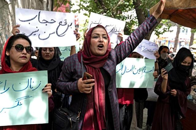 Afghan Women Protest Against Taliban Decree To Cover Faces ,We Want To Live As Humans
