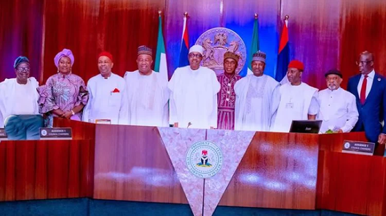 Buhari Meets With Amaechi, Malami, Other Outgoing Cabinet Members
