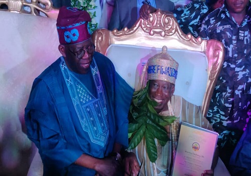 Tinubu Praises Ganduje As Kano Governor Becomes Aare Fiwajoye Of Ibadan Land