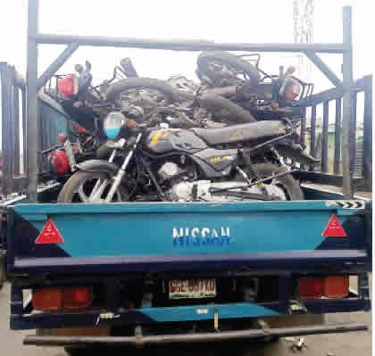 Okada Ban: Lagos Police Impound 140 Motorcycles, Arrest Passengers