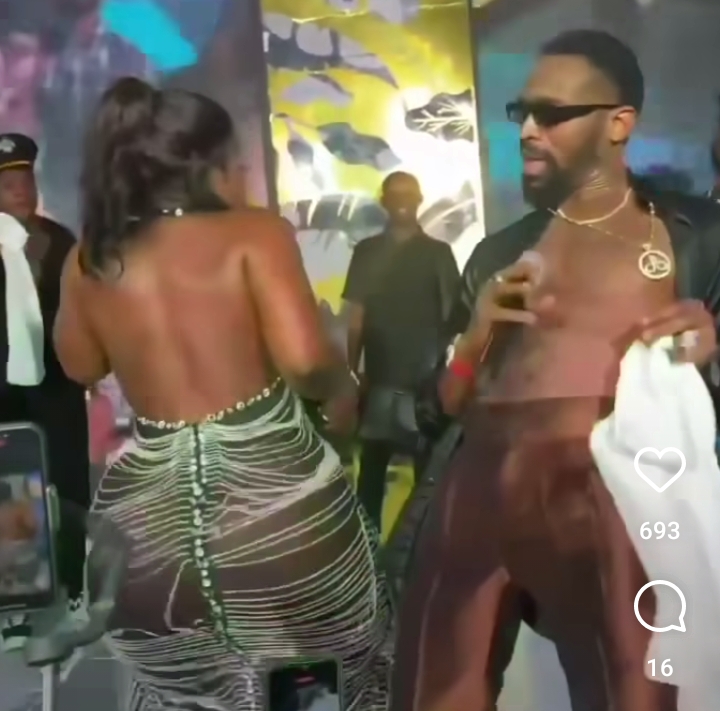 Destiny Etiko With D’banj Dances With Her Big Backside At Cubana Chiefpriest’s New Drink Launch (Video)
