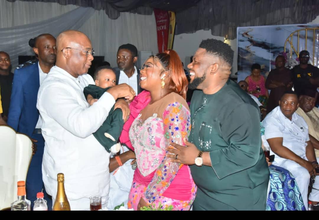 Uzodimma, Govt Dignitaries, Others Celebrate With Nwabuwah, Wife As They Dedicate Their Son To God